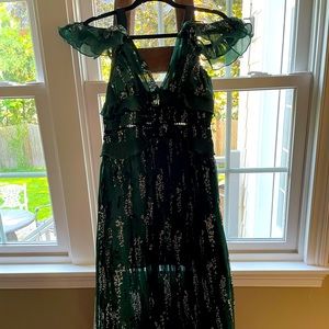 Choosy green print maxi dress